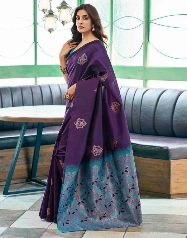 Purple_Cotton_Silk_Embroidered_Banarasi_Saree_For_Women