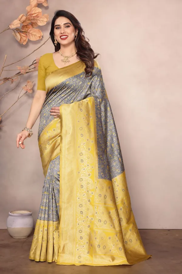 Grey_Yellow_Cotton_Silk_Woven_Banarasi_Regular_Saree_For_Women