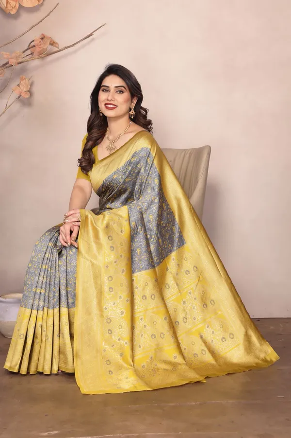 Grey_Yellow_Cotton_Silk_Woven_Banarasi_Regular_Saree_For_Women