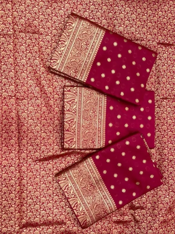 Maroon_Silk_Blend_Floral_Print_Banarasi_Saree_For_Women
