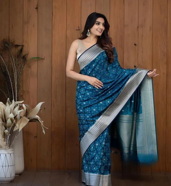Blue_Cotton_Silk_Banarasi_Floral_Woven_Regular_Saree_For_Women