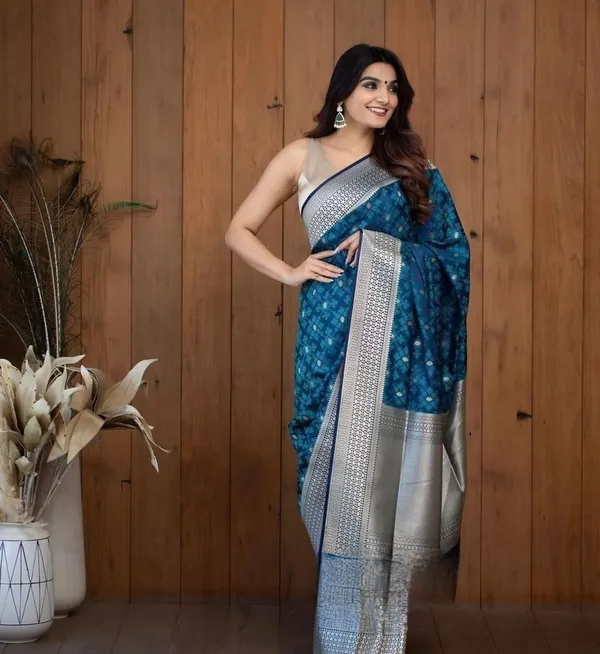 Blue_Cotton_Silk_Banarasi_Floral_Woven_Regular_Saree_For_Women