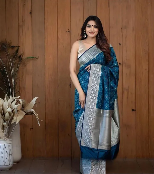 Blue_Cotton_Silk_Banarasi_Floral_Woven_Regular_Saree_For_Women