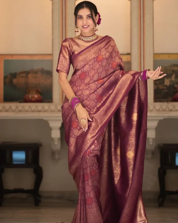 Purple_Cotton_Silk_Geometric_Floral_Print_Woven_Banarasi_Saree_For_Women