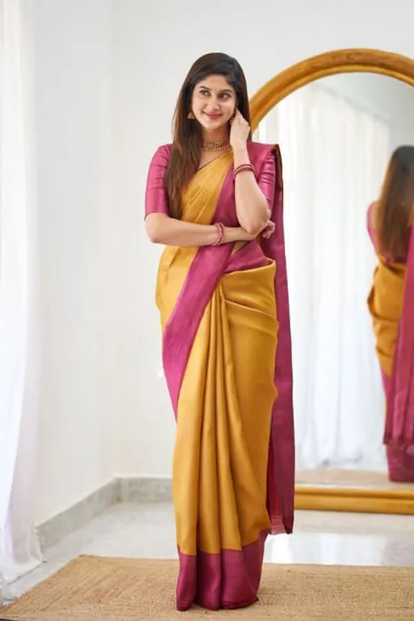 Yellow_Cotton_Silk_Woven_Solid_Banarasi_Saree_For_Women