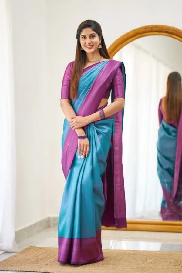 Light_Blue_Cotton_Silk_Banarasi_Solid_Regular_Saree_For_Women