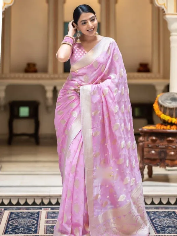 Pink_Silk_Blend_Jacquard_Banarasi_Saree_For_Women