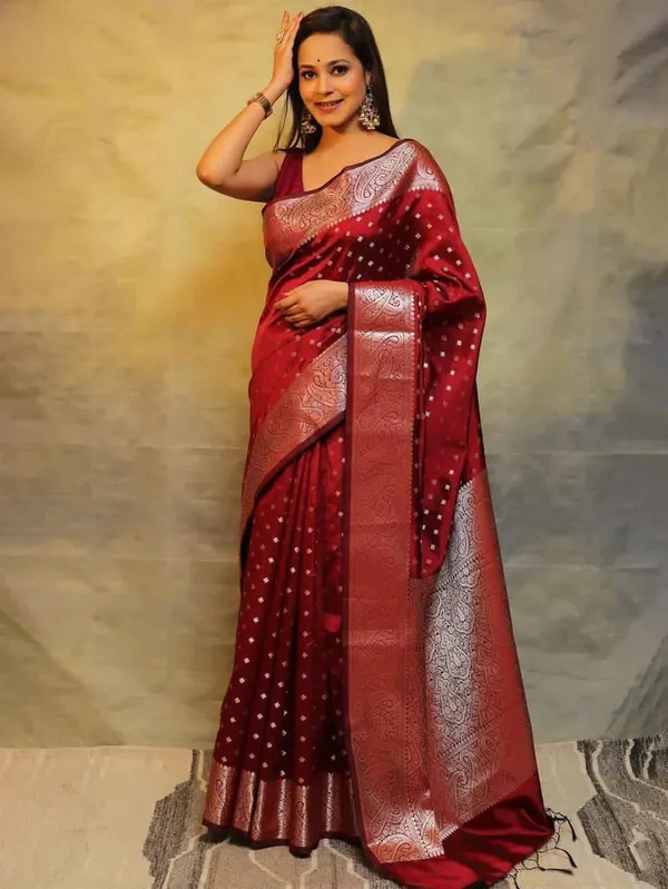 Maroon_Cotton_Silk_Woven_Banarasi_Regular_Saree_For_Women