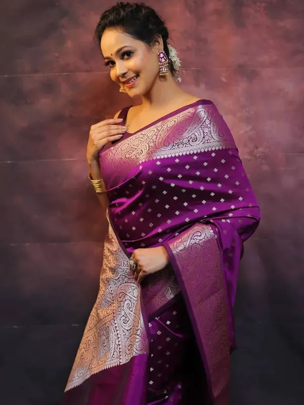 Purple_Cotton_Silk_Printed_Banarasi_Saree_For_Women