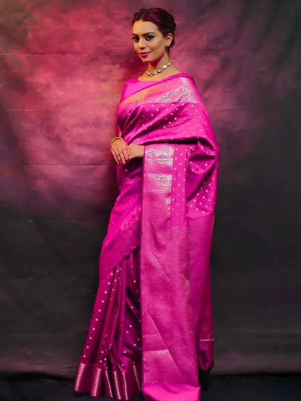 Pink_Cotton_Silk_Jacquard_Woven_Banarasi_Saree_For_Women