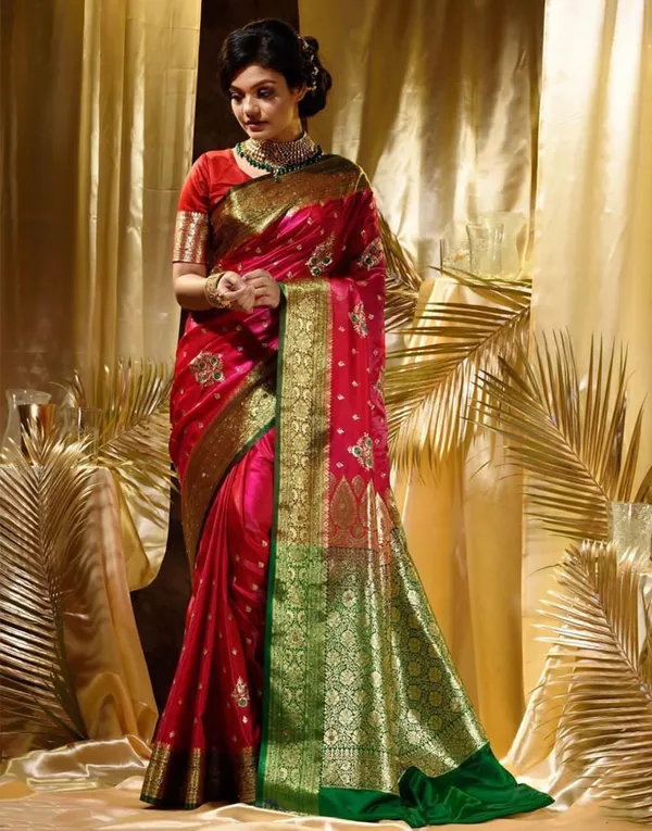 Pink_Cotton_Silk_Embroidered_Floral_Banarasi_Saree_For_Women