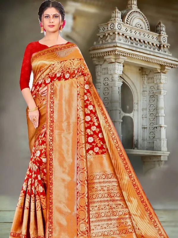 Red_Orange_Cotton_Silk_Woven_Banarasi_Regular_Saree_For_Women