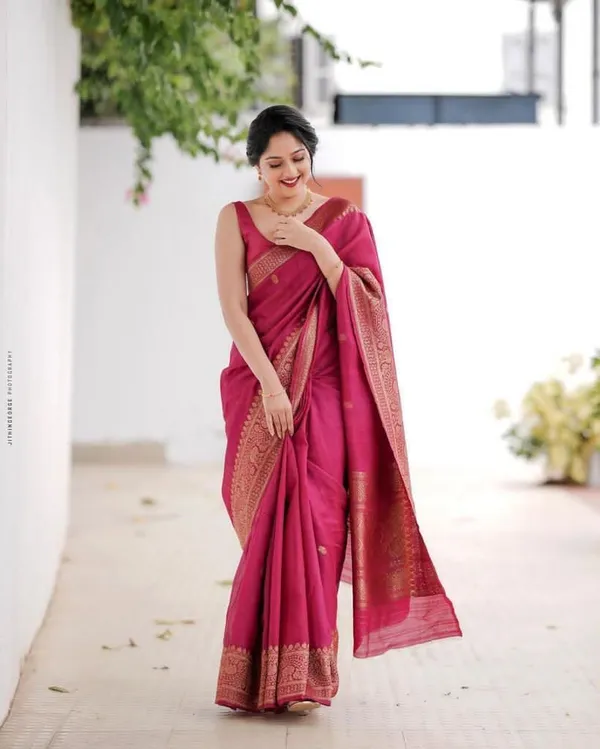 Pink_Cotton_Silk_Banarasi_Woven_Temple_Border_Saree_For_Women