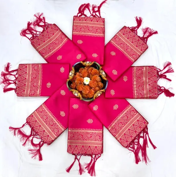 Pink_Cotton_Silk_Banarasi_Woven_Temple_Border_Saree_For_Women
