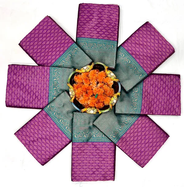 Purple_Dark_Green_Pure_Silk_Woven_Kanjivaram_Saree_For_Women