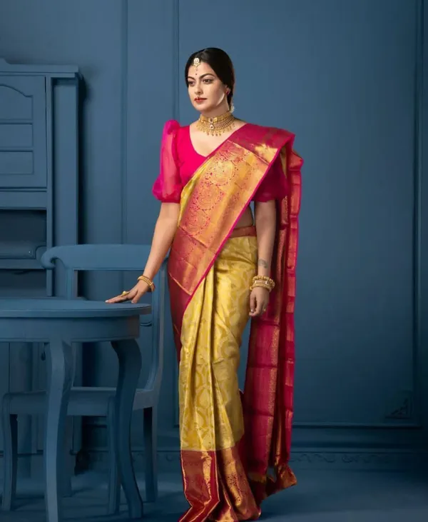 Yellow_Pink_Cotton_Silk_Woven_Banarasi_Saree_For_Women