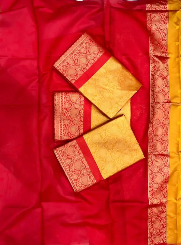 Yellow_Cotton_Silk_Self_Design_Woven_Banarasi_Saree_For_Women