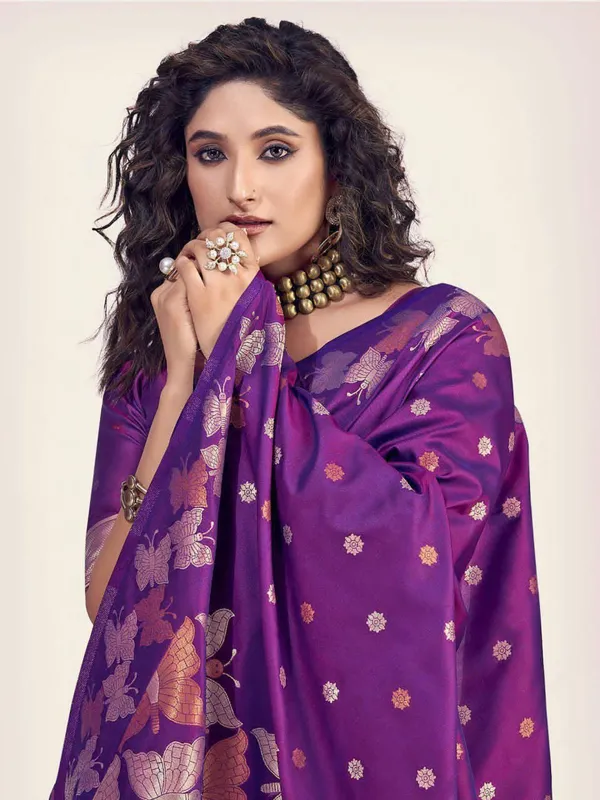 Purple_Pure_Silk_Jacquard_Banarasi_Saree_For_Women