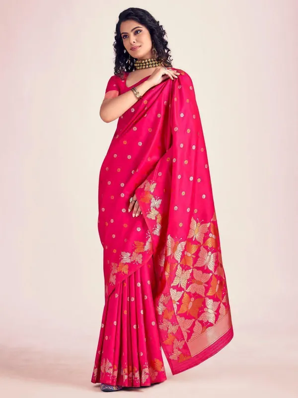 Pink_Pure_Silk_Woven_Banarasi_Jacquard_Saree_For_Women