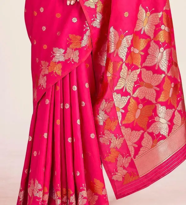 Pink_Pure_Silk_Woven_Banarasi_Jacquard_Saree_For_Women