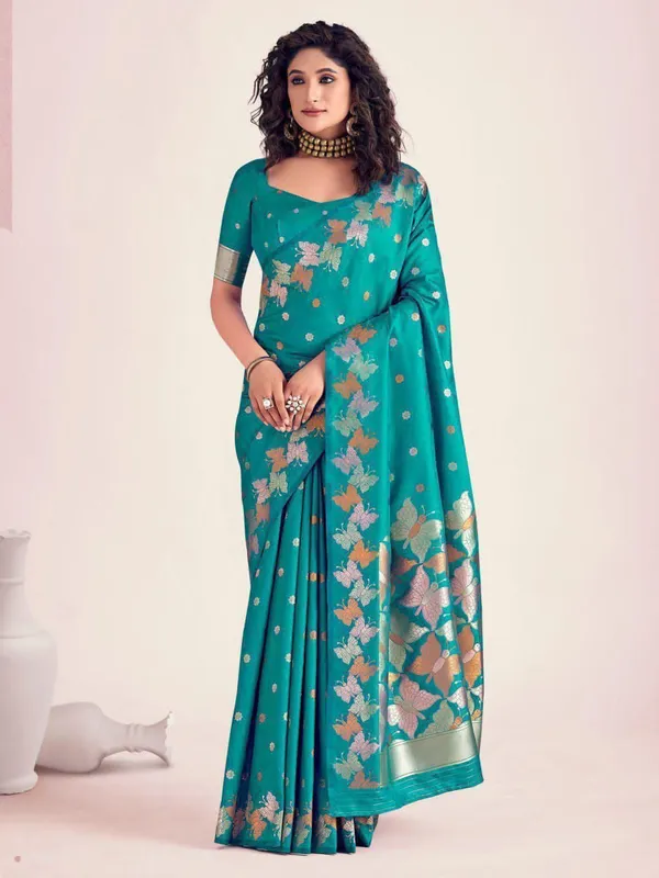 Blue_Pure_Silk_Woven_Banarasi_Regular_Saree_For_Women