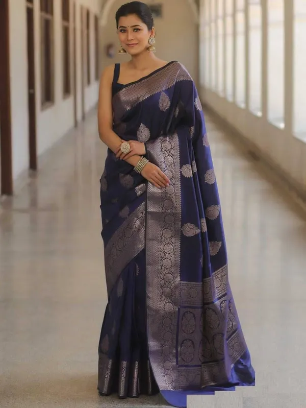 Blue_Cotton_Silk_Banarasi_Paisley_Floral_Woven_Saree_For_Women