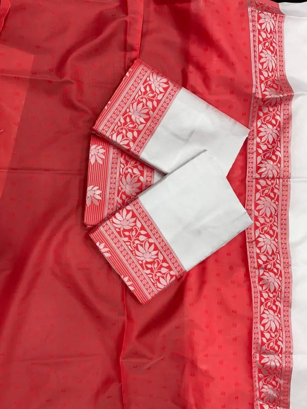 White_Red_Pure_Silk_Woven_Banarasi_Regular_Saree_For_Women