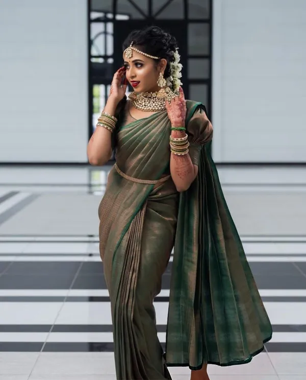 Green_Cotton_Silk_Self_Design_Banarasi_Saree_For_Women