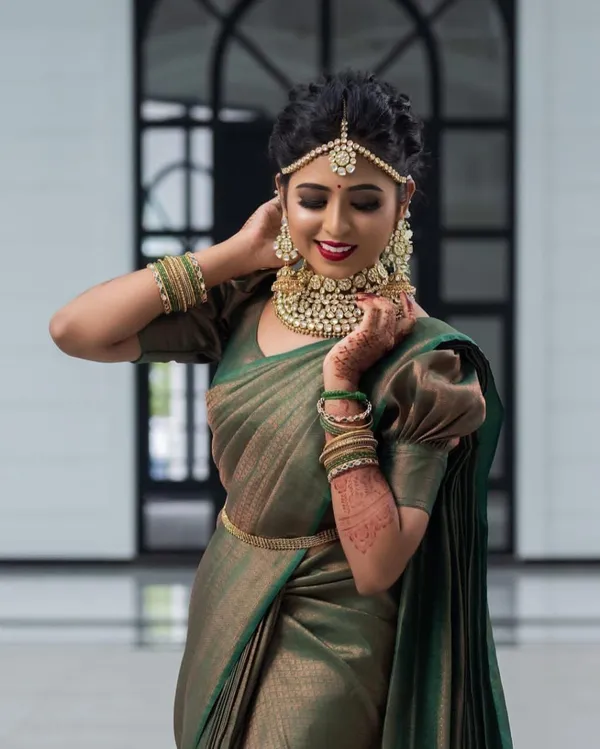 Green_Cotton_Silk_Self_Design_Banarasi_Saree_For_Women
