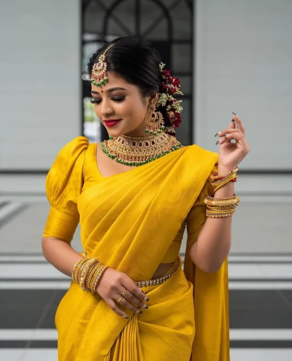 Yellow_Cotton_Silk_Self_Design_Banarasi_Saree_For_Women