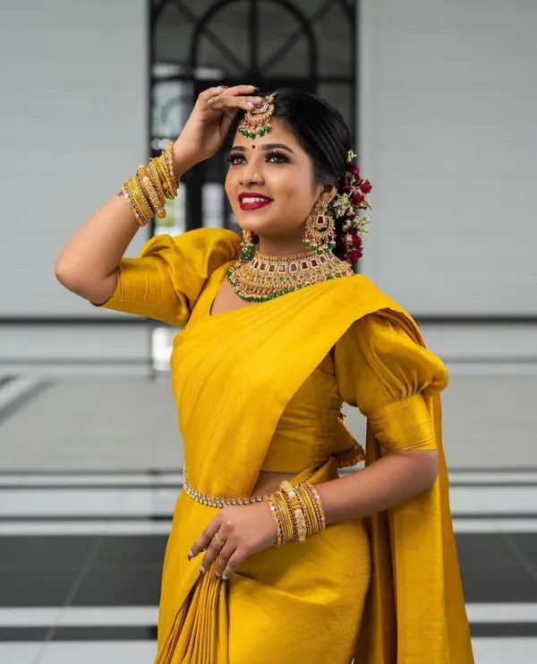 Yellow_Cotton_Silk_Self_Design_Banarasi_Saree_For_Women