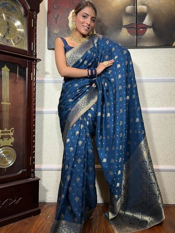 Blue_Cotton_Silk_Printed_Woven_Banarasi_Saree_For_Women
