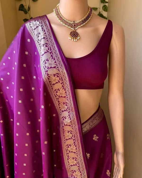Magenta_Cotton_Silk_Jacquard_Banarasi_Saree_For_Women