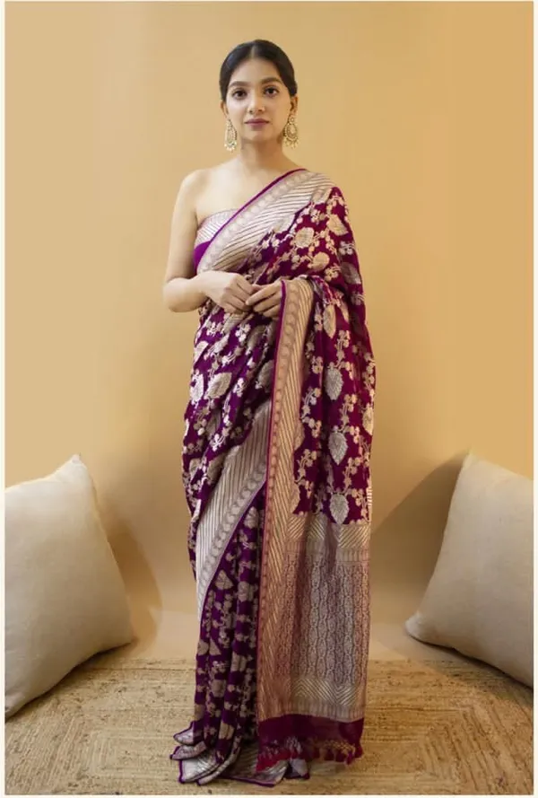 Purple_Cotton_Silk_Floral_Jacquard_Banarasi_Saree_For_Women