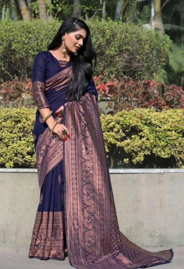 Blue_Cotton_Silk_Woven_Banarasi_Saree_For_Women