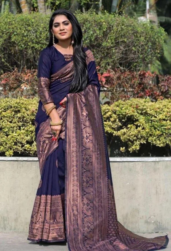 Blue_Cotton_Silk_Woven_Banarasi_Saree_For_Women