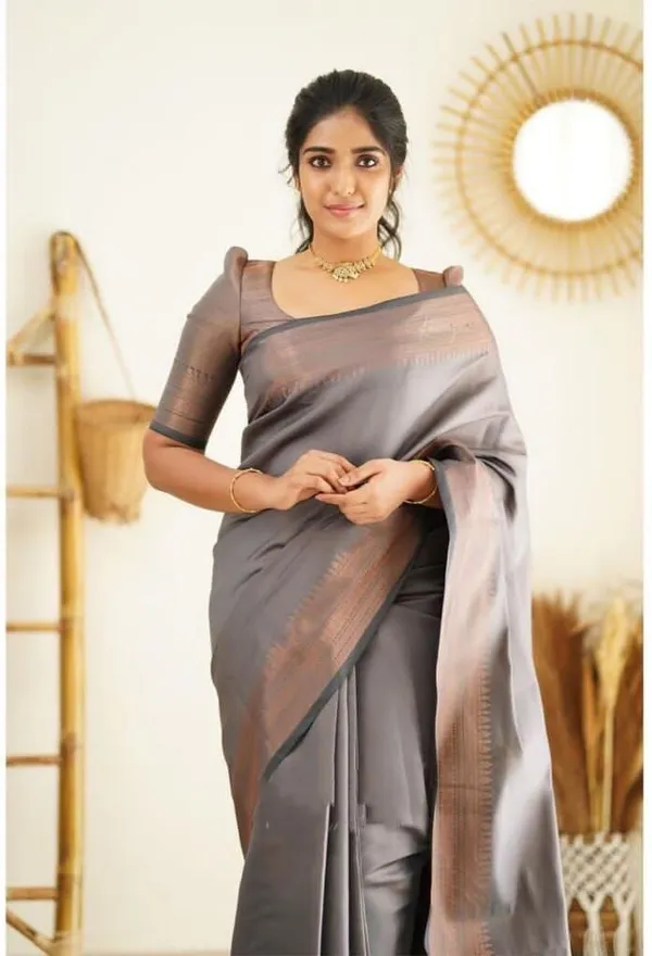 Grey_Cotton_Silk_Jacquard_Woven_Banarasi_Saree_For_Women
