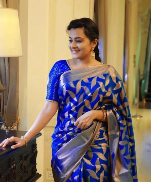 Blue_Cotton_Silk_Jacquard_Woven_Banarasi_Saree_For_Women