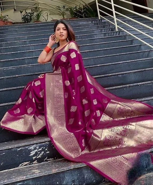 Purple_Cotton_Silk_Jacquard_Woven_Banarasi_Saree_For_Women