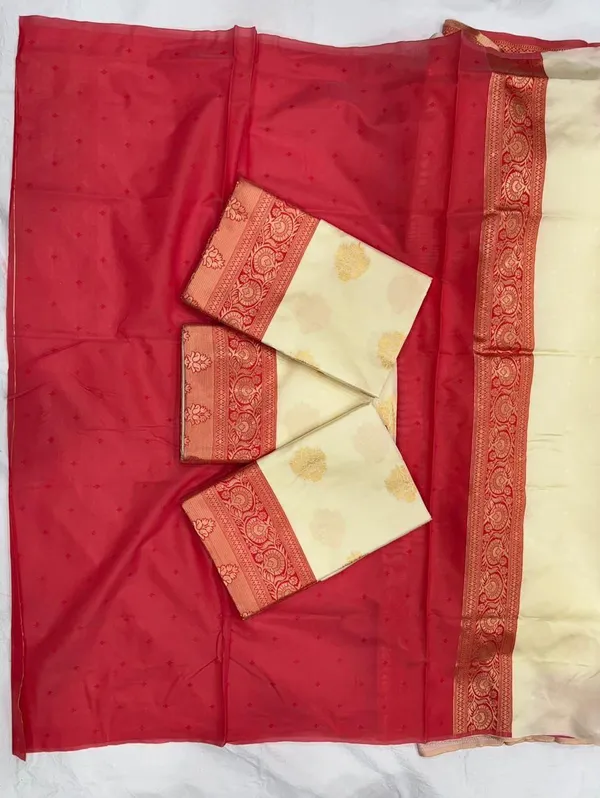 White_Cotton_Silk_Jacquard_Woven_Banarasi_Saree_For_Women