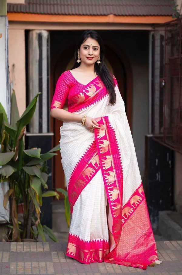White_Cotton_Silk_Woven_Banarasi_Regular_Saree_For_Women