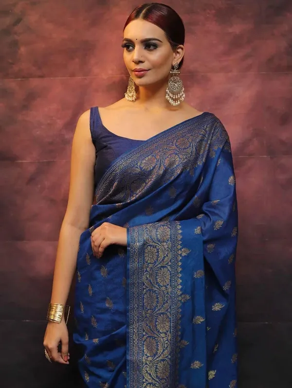 Blue_Cotton_Silk_Woven_Banarasi_Saree_For_Women