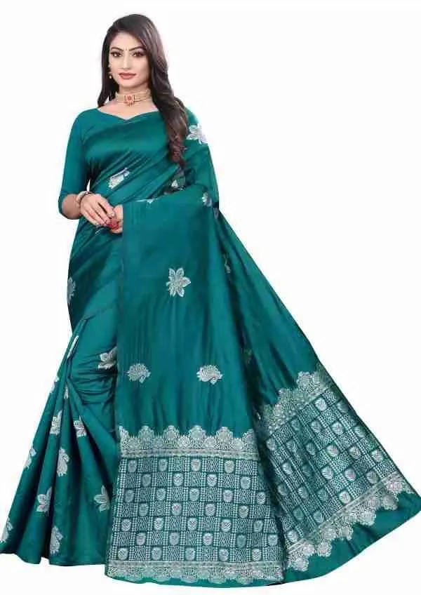 Purple_Silk_Blend_Floral_Woven_Bollywood_Saree_For_Women