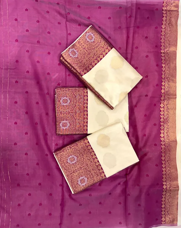 Cream_Silk_Blend_Solid_Bollywood_Regular_Saree_For_Women