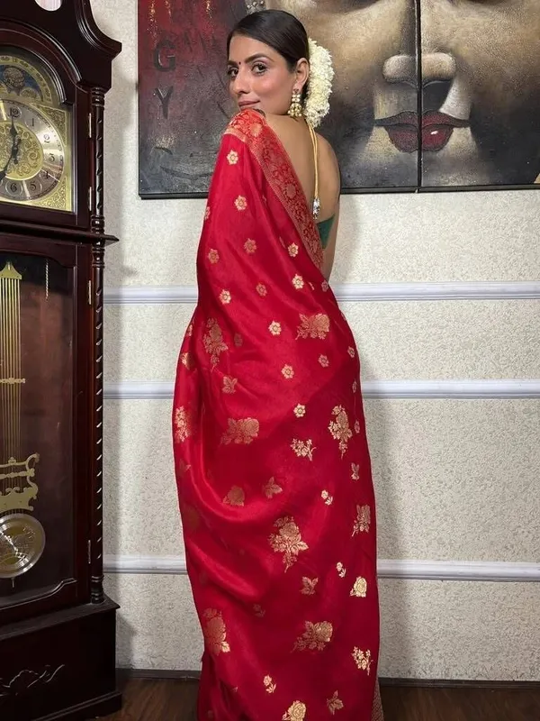 Red_Cotton_Silk_Floral_Temple_Border_Woven_Saree_For_Women