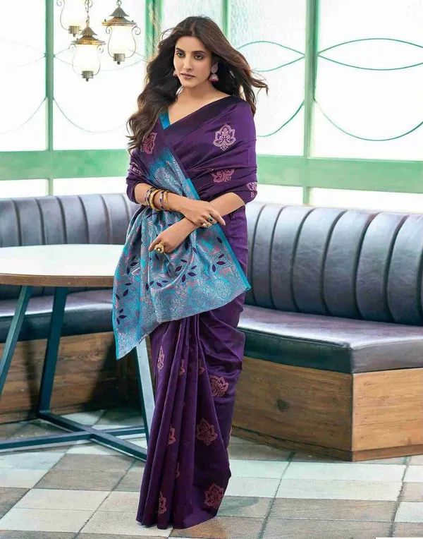 Purple_Cotton_Silk_Printed_Banarasi_Regular_Saree_For_Women