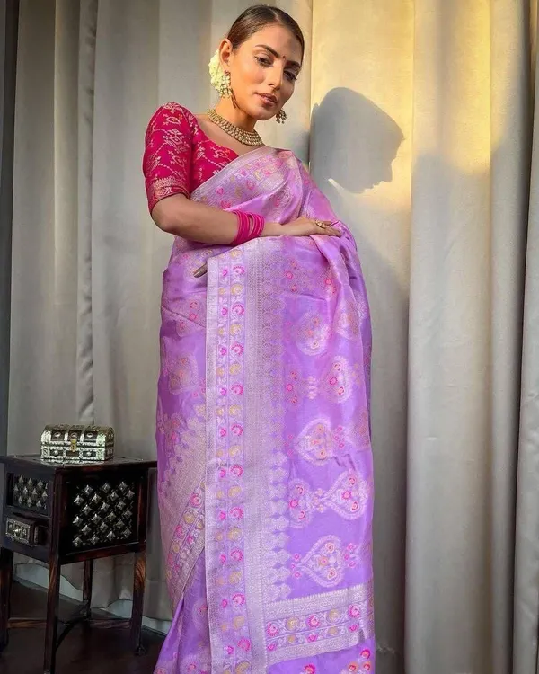 Purple_Cotton_Silk_Embroidered_Banarasi_Saree_For_Women
