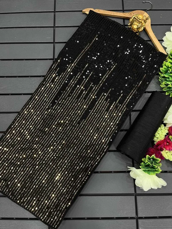 Black_Georgette_Sequin_Embellished_Regular_Saree_For_Women