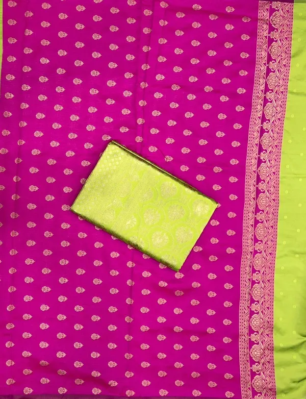 Green_Cotton_Silk_Floral_Print_Woven_Banarasi_Saree_For_Women
