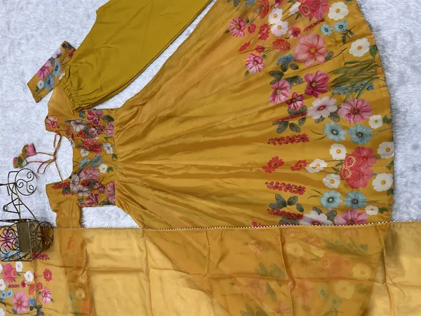 Soft_Organja_Silk_Fabric_Fully_Flair_Kali_Pattern_And_Canvas_Patta_With_Dupatta_Set_Pent_Ready_To_Wear